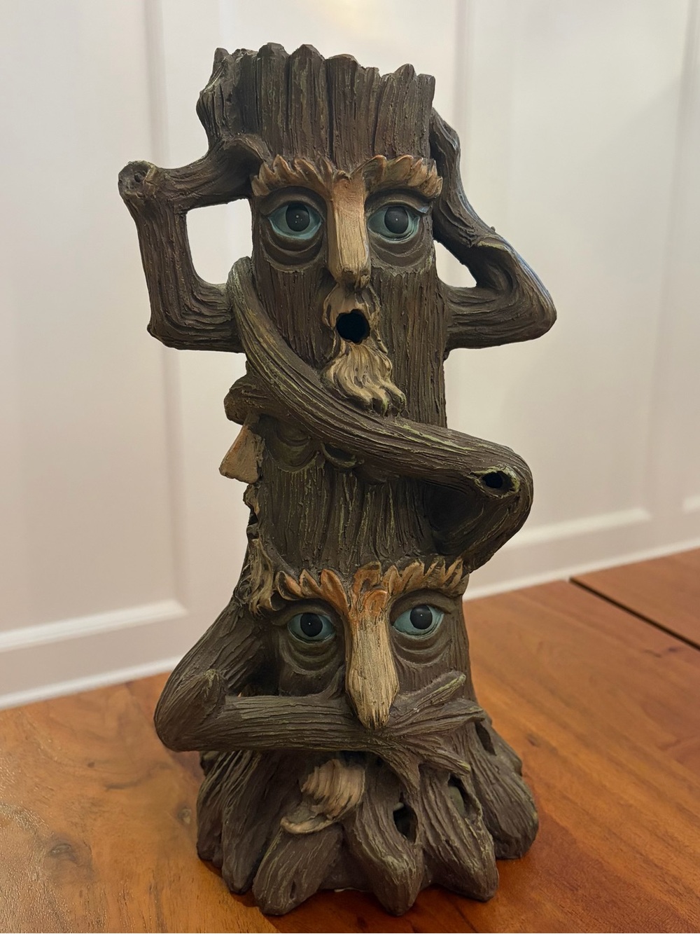 Smoking Tree Faces Cone Incense Burner Elegant Expressions Rustic Halloween